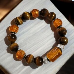 Tiger Eye God Of Wealth Stretch Bracelet